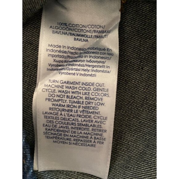 Chaps Denim Long Sleeve Collared Shirt Dress Size Large Chest Pockets - Picture 4 of 6